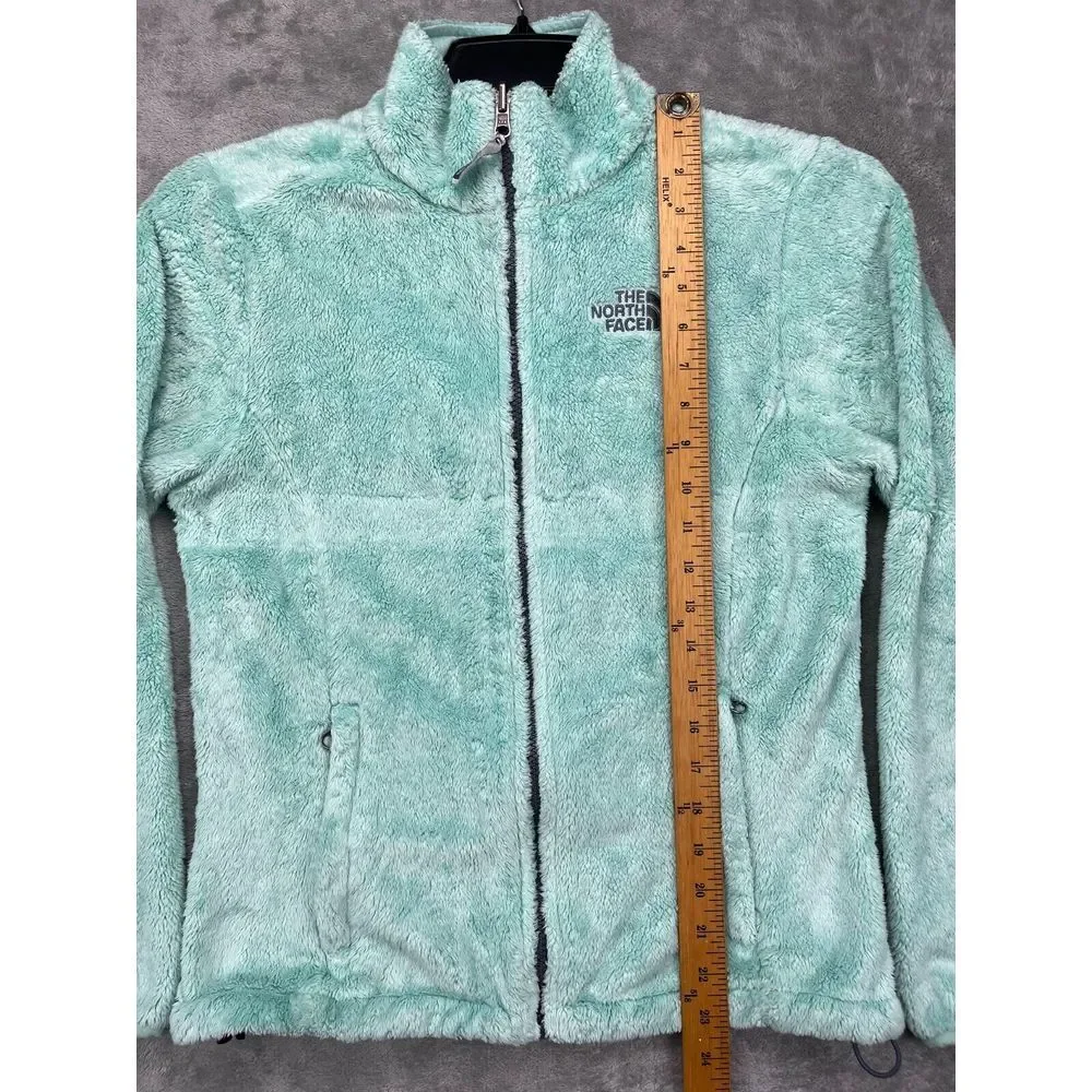 The North Face Women's Deep Pile Fleece Jacket Full Zip Green Size Small Outdoor